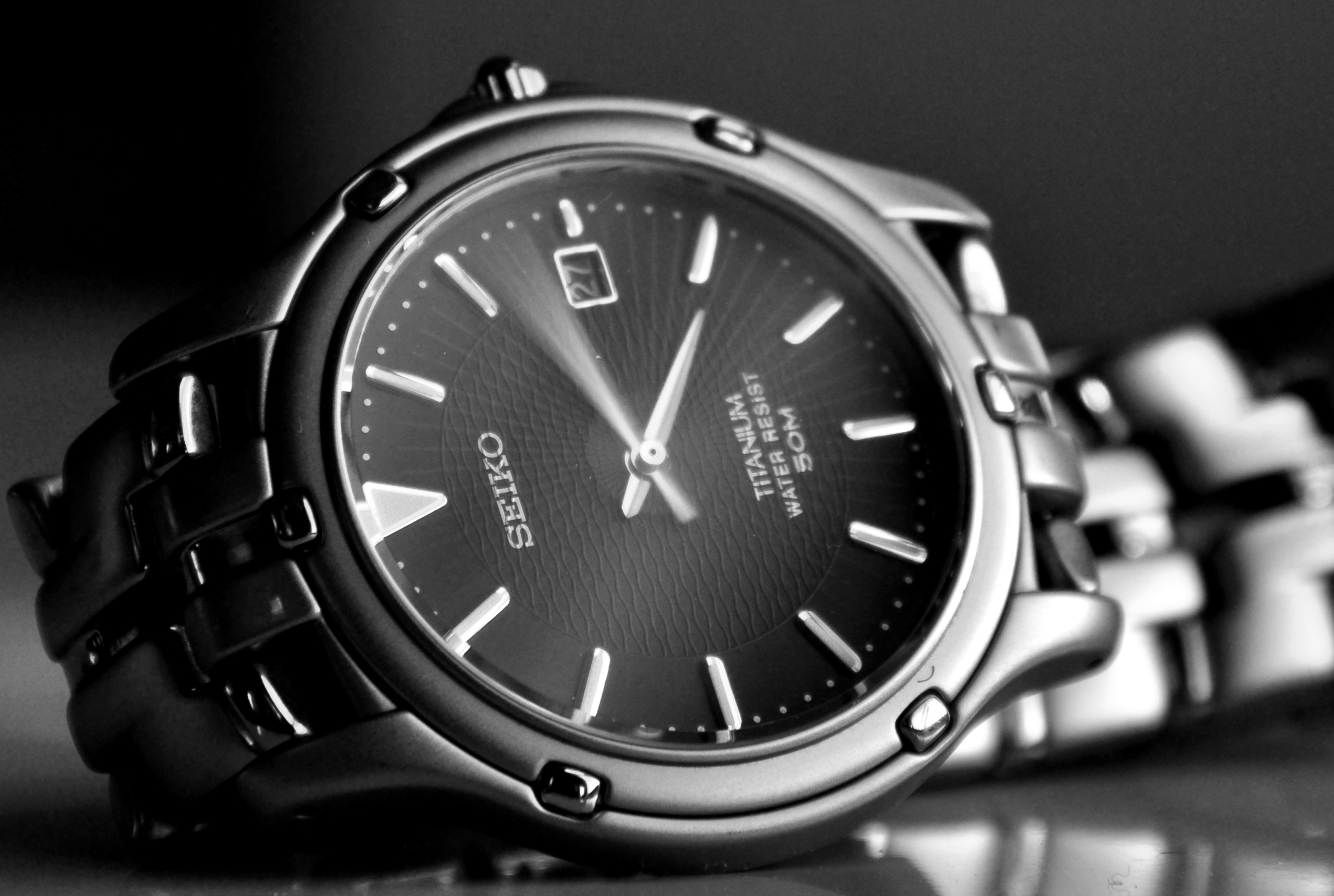 Long watch. Seiko Titanium 50m 9d0180. Часы 24/7. 